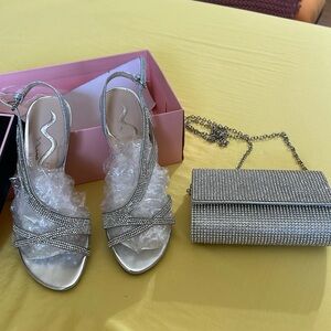 Rhinestone Sandals (3") w/Evening Bag